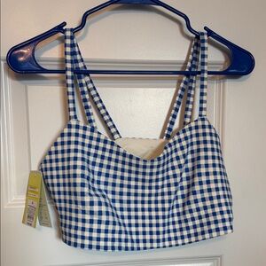 NWT All in Motion Gingham everyday soft, light support sports bra Sz XL